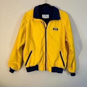 LL Bean Vintage 80s 90s Yellow Navy Three Season Jacket -Large